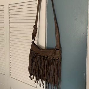 Taupe fringe Cross body bag!
